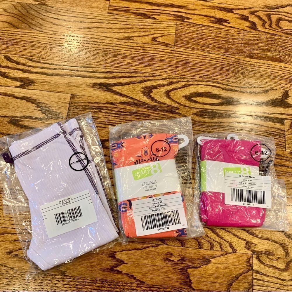 New CRAZY 8 GYMBOREE Baby Leggings 3 Pr Lot 6 12